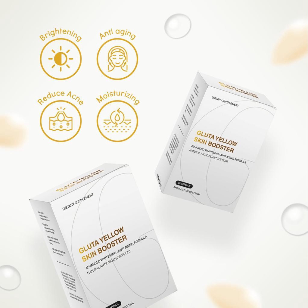 VIRAL GLUTA YELLOW Skin Booster by BEST THAI (30 Softgels : 30 Hari)