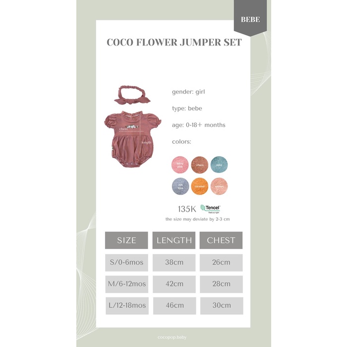 COCO POP FLOWER JUMPER Baju Polos Kaos Katun Anak Cotton