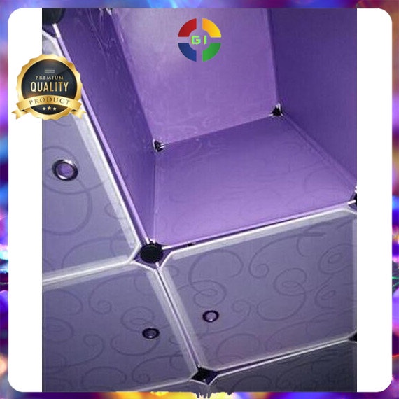 Lemari Plastik DIY Multifungsi Storage Box 6 Pintu Black COD