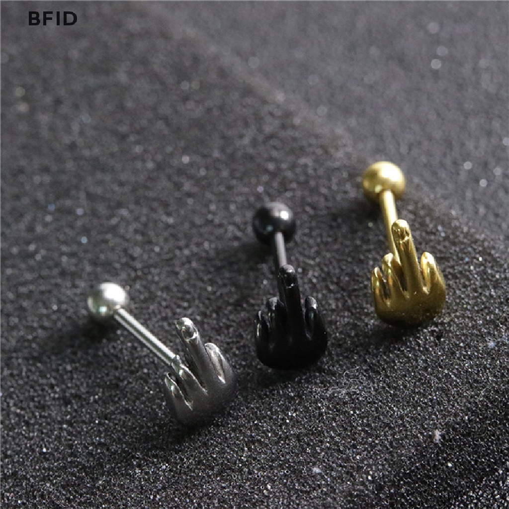 [BFID] Punk Stainless Steel Finger Kiss Tongue Rings Perhiasan Cincin Barbel Tubuh [ID]