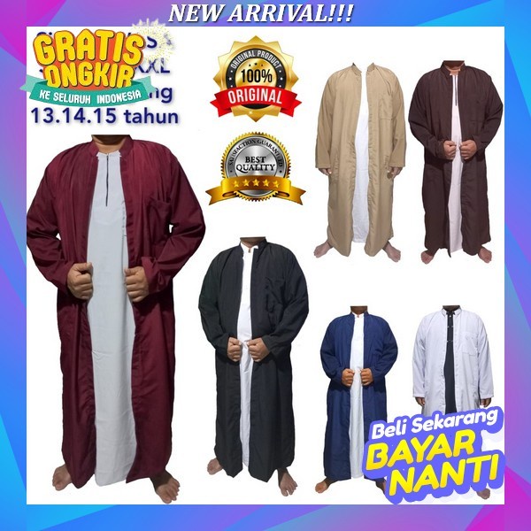 Baju Gamis Pria Lengan Panjang Terbaru / Baju Gamis Pria Dewasa / Baju Muslim Trendy / Atasan Muslim