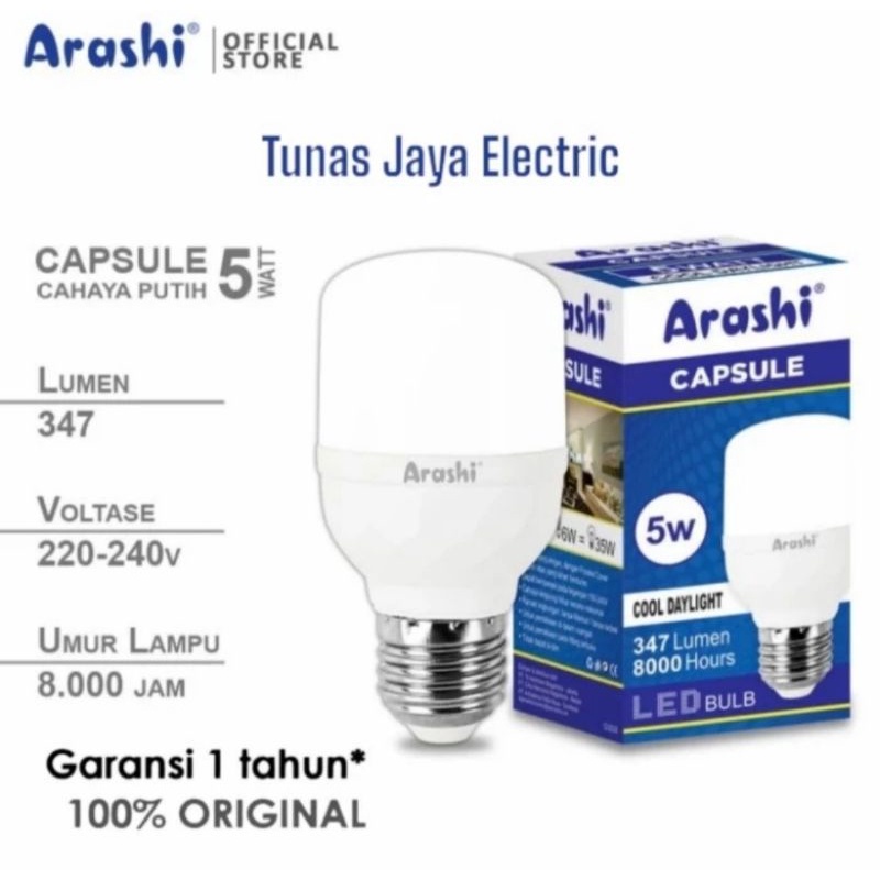 ARASHI Lampu LED Capsule 5W CDL (GARANSI 1 Tahun)