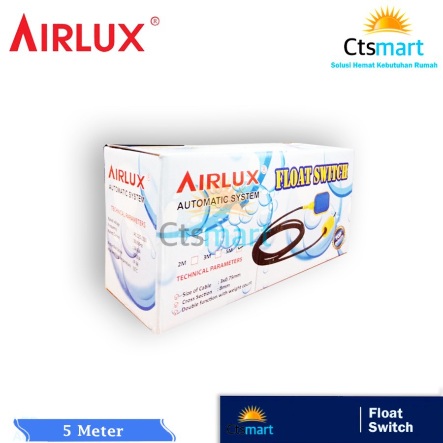 AIRLUX FLOAT SWITCH 5 METER PELAMPUNG TOREN OTOMATIS (FLOAT SWITCH)