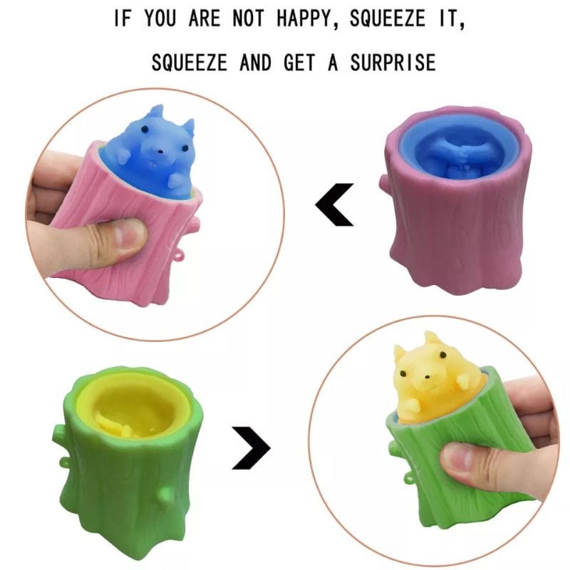 Mainan Squishy Tupai Karet Penghilang Stress / Squeeze squirre/mainan stressball squishy pohon tupai warna dikirim random