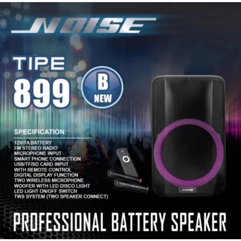 Speaker Portable Noise 899B New 15 Inch Bluetooth Wireless Active Meeting Original