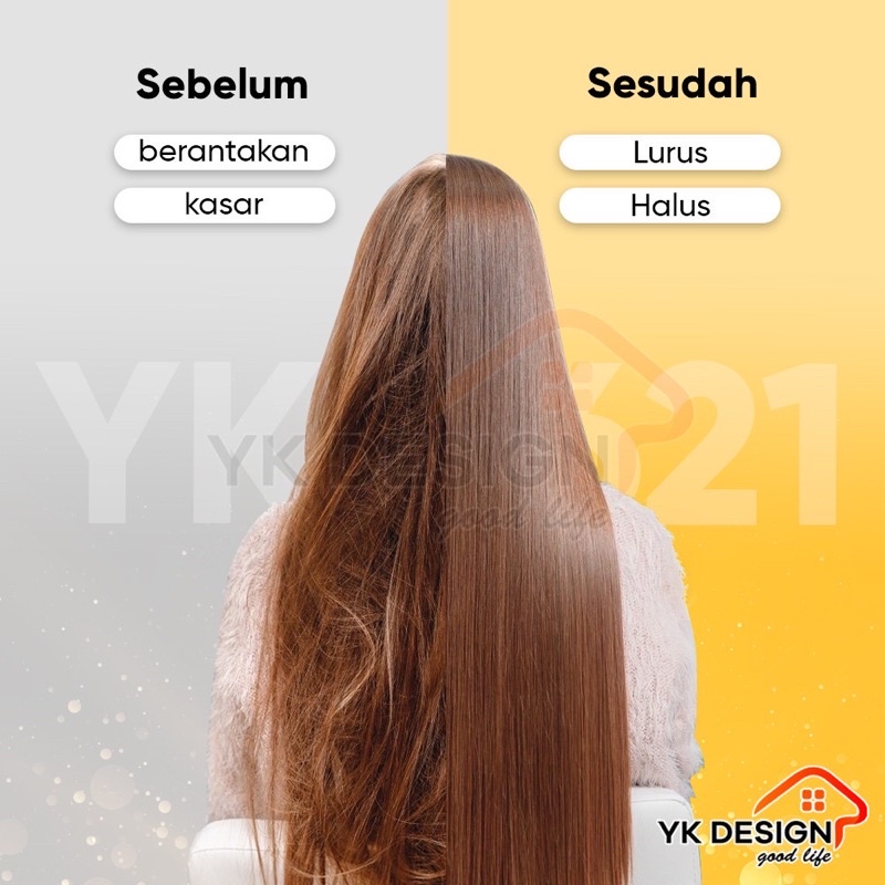 CATOK SISIR PELURUS RAMBUT YK DESIGN Sisir Catokan Pelurus Rambut (rambut lurus dan keriting) 2 in 1 tidak menyakiti rambut