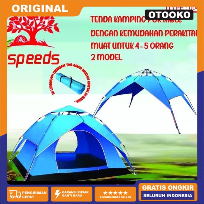 Tenda Camping Tenda Kemah Speeds 4-5 Orang Lipat Portable Besar 004