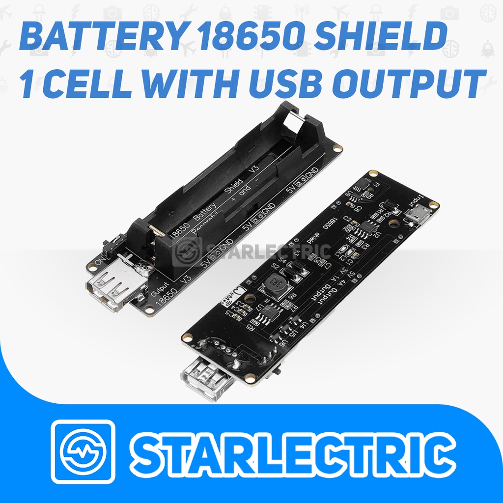 Battery 18650 Shield 1 Cell 1S Wemos ESP32 18650 Baterai Holder Single