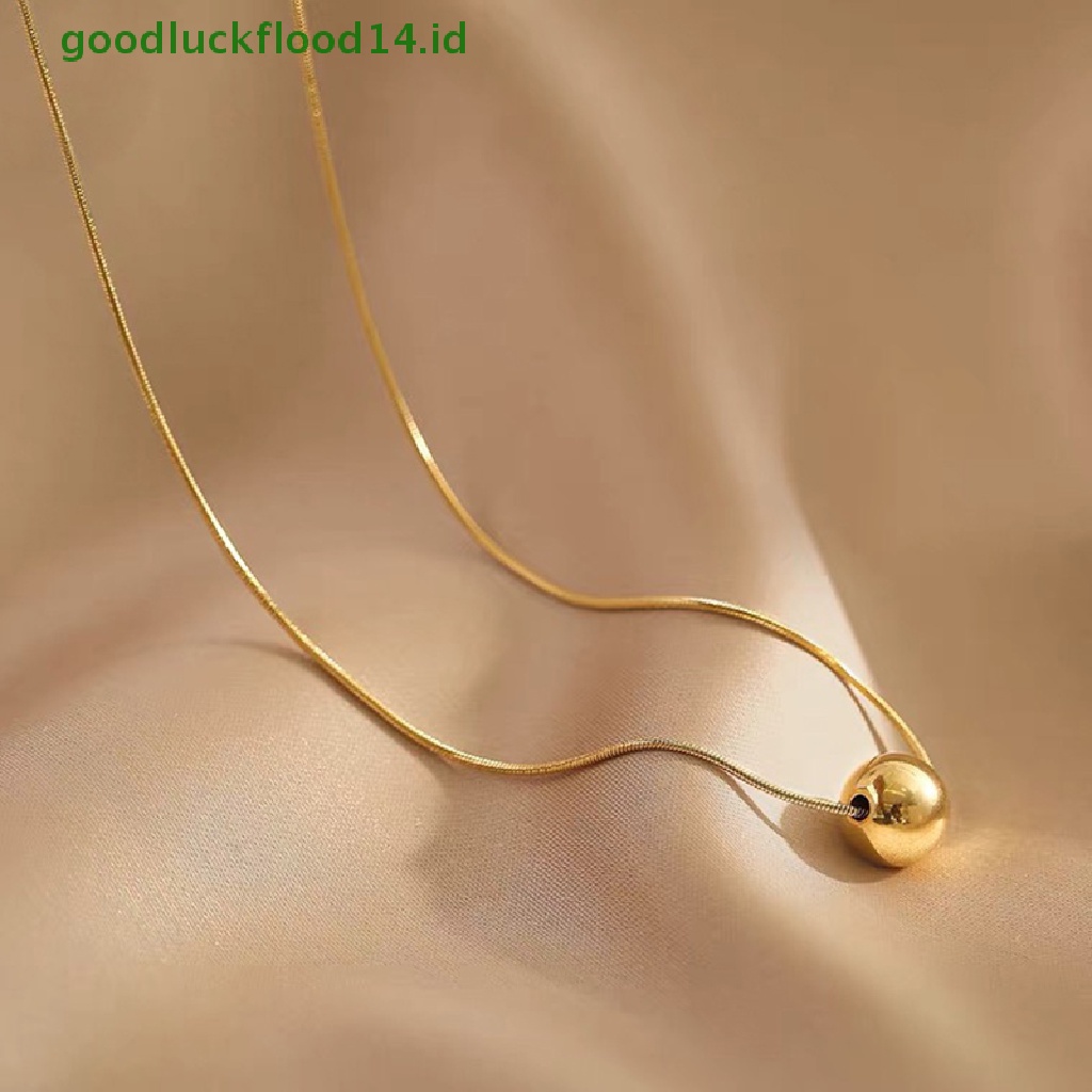 [GOOGFOUR] Halus Sederhana Bola Liontin Kalung Fashion Perhiasan Aksesoris Gadis Rantai Klavikula Tahan Air Bola Manik Pesona Chokers Liontin Choker Necklaces [TOP]