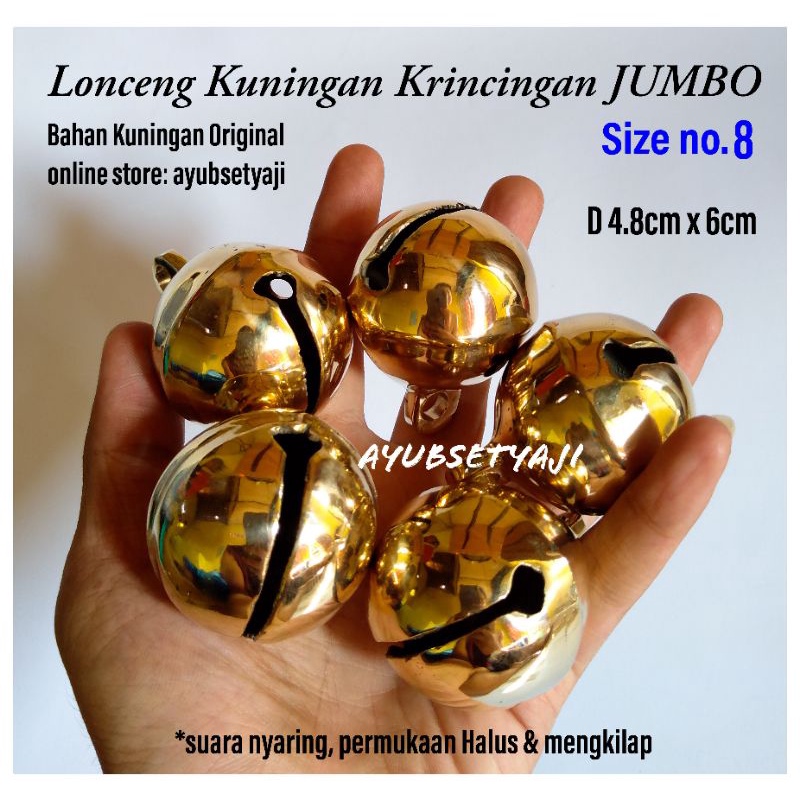 Lonceng Kuningan no8 ( Diameter 4.8cm ) Klintingan Krincingan bel lonceng kuningan no 8 Brass bell k
