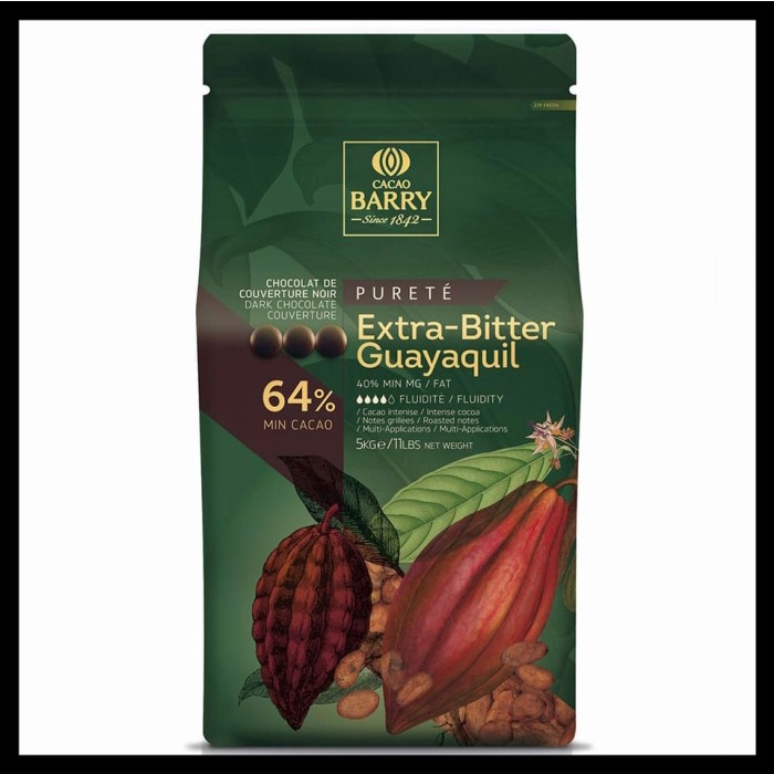 

favorit] Dark Chocolate Couverture Cacao Barry Extra Bitter Guayaquil 64% 100gr