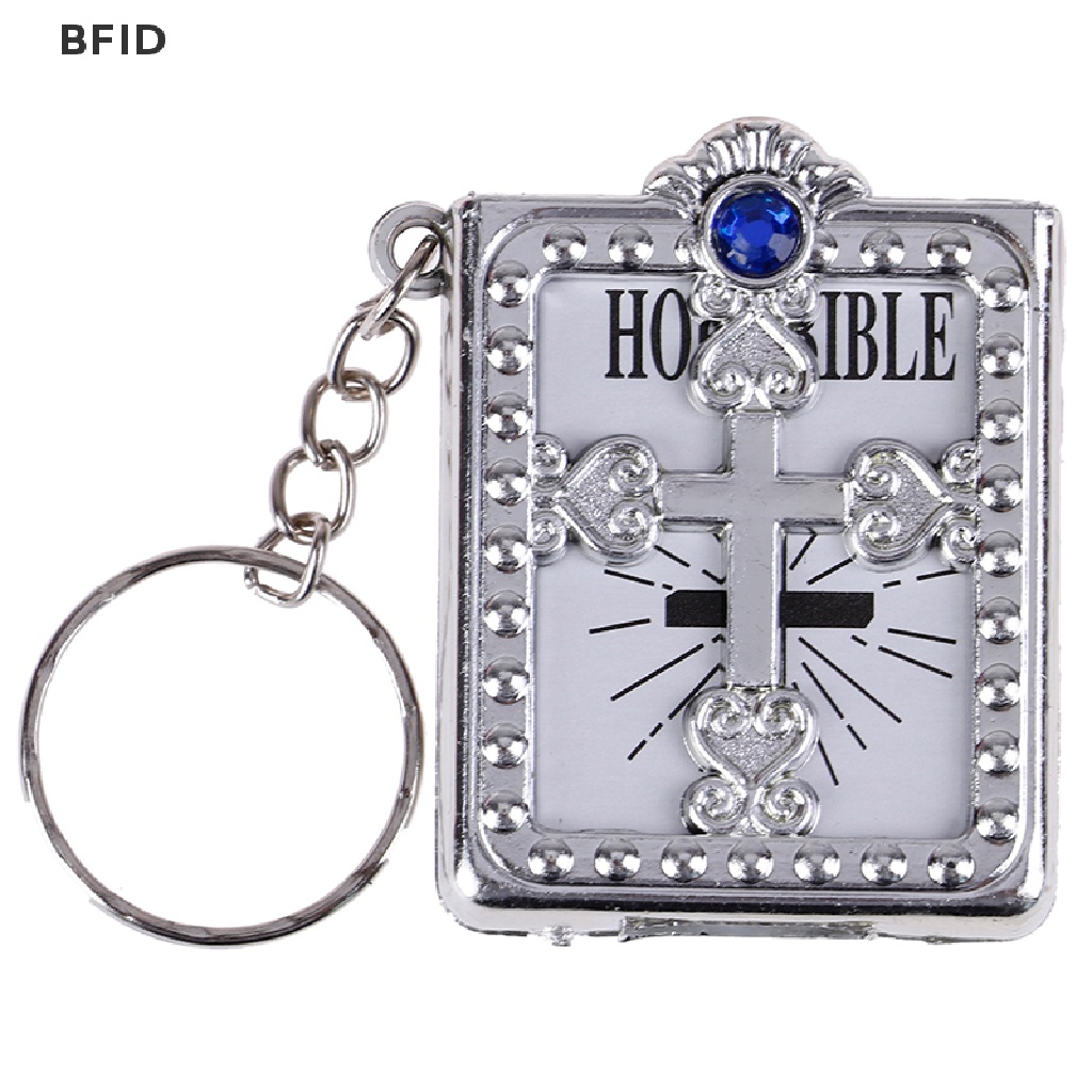 [BFID] Gantungan Kunci Kitab Suci Mini Gantungan Kunci Salib Yesus Kristen Religi Keyring [ID]