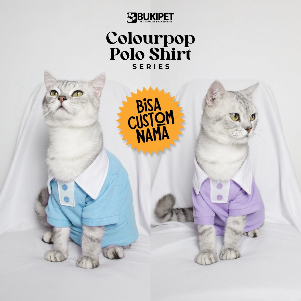 baju kucing anjing kelinci monyet lucu cowok cewek aksesoris hewan kecil - COLOURPOP POLO SHIRT SERIES