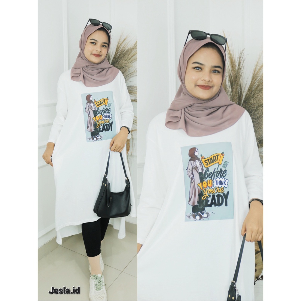 GAMIS TERBARU START MIDI BO MIDI DRESS MUSLIM BAHAN KAOS KATUN COMBED 24s UKURAN S M L XL XXL APLIKA