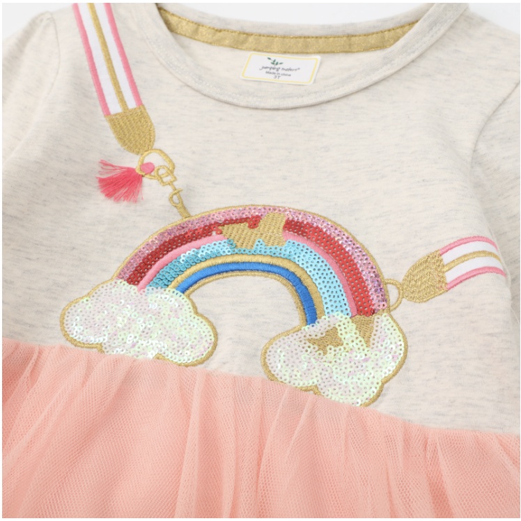 babyfit 2-7thn RAINBOW BAG dress lengan panjang premium anak perempuan rok tutu import ydm-0123