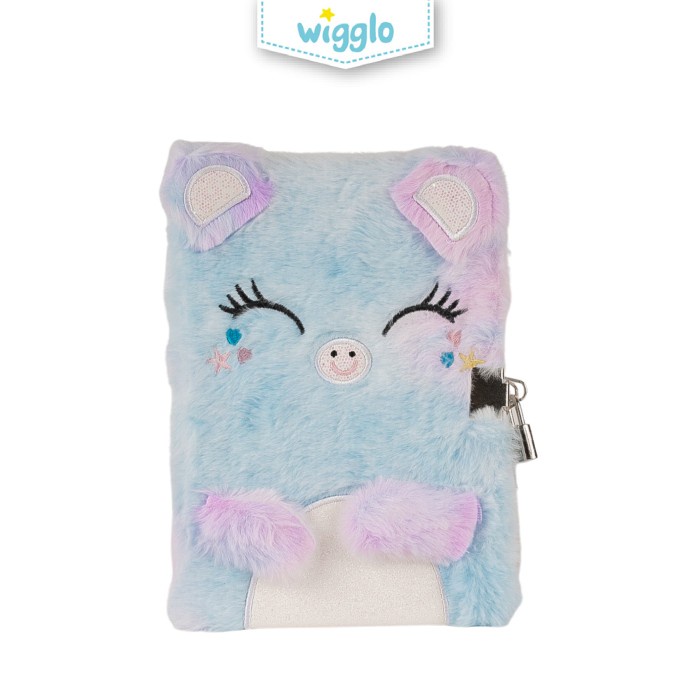 

Note Wigglo Fluffy Notebook With Lock Blue