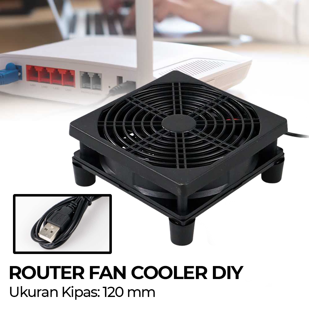 Pendingin Set Top Box Router Fan Cooler Cooling Case DIY USB 120mm - SX120 - Black