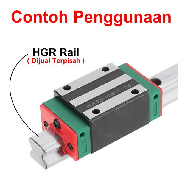 [HAEBOT] HIWIN Linear Bearing Block HGH15CA HGH15 15mm CNC Laser CO2 Router Motion Rail Guide HGR15 Slider