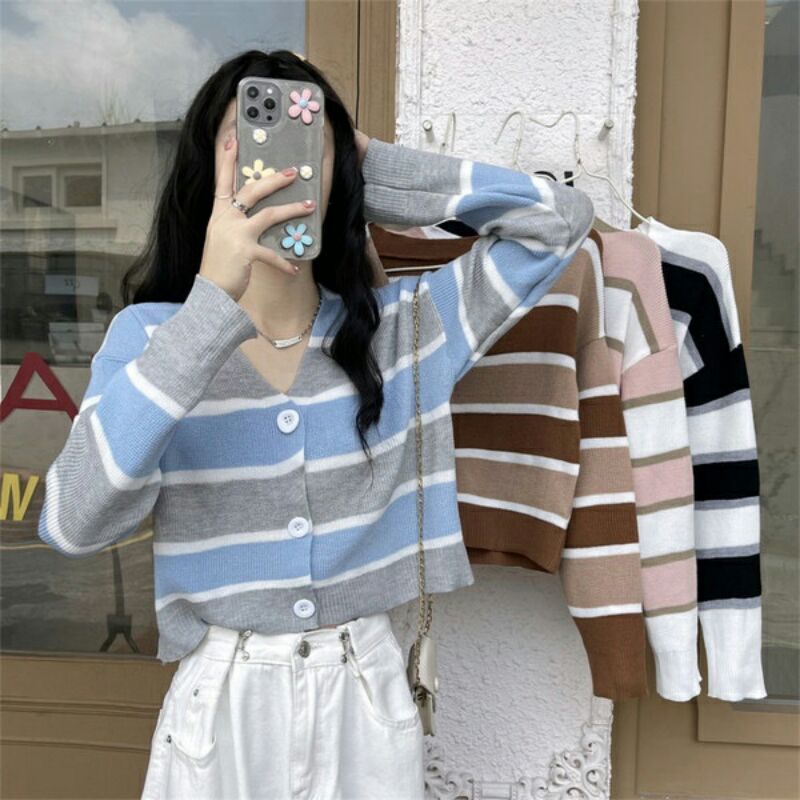 kardigan rajut / Naya cardigan stripe rajut / Naya cardigan / kardigan garis