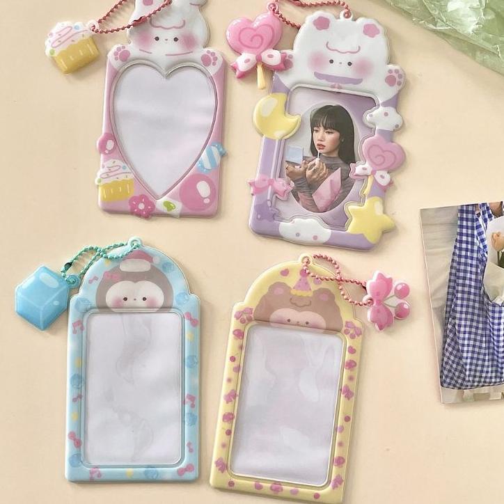 

Terjangkau ! ID Card Holder Name Tag Keychain / Gantungan Wadah Kartu Photocard PC Kpop Lucu Kawaii