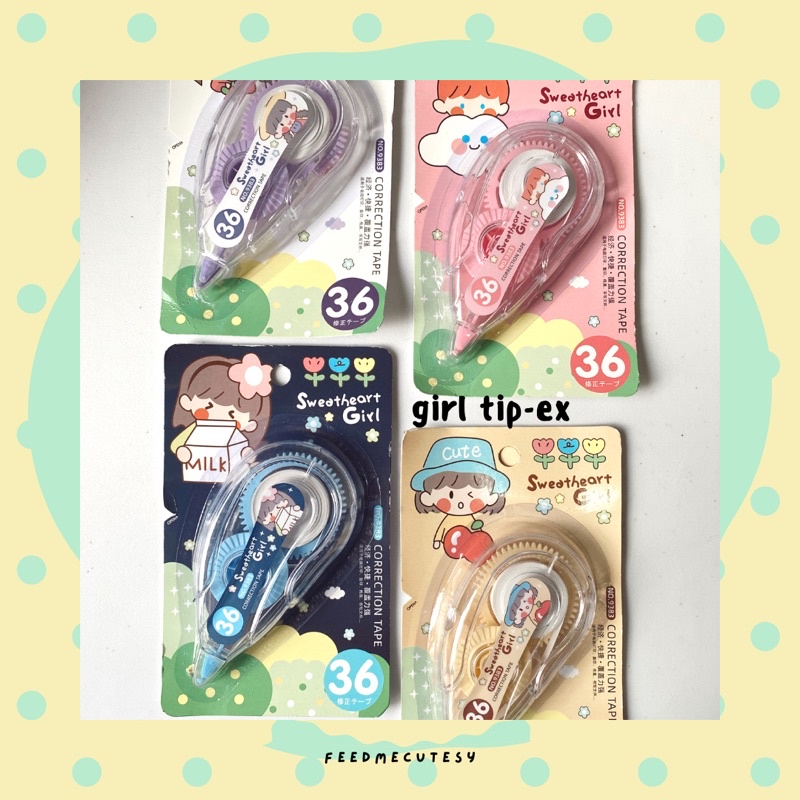 

girl tip-ex | Feedmecutesy | atk alat tulis lucu anak import