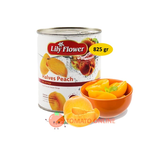 

Lily Flower / Peach Halves In Syrup Buah Persik Kaleng / 825 Gr Gram