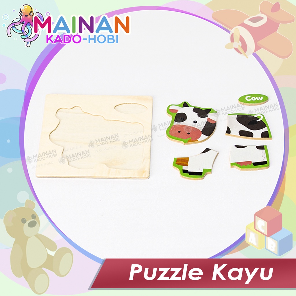 MAINAN TOP PUZZLE KAYU ANAK BALITA EDUKASI KARAKTER UNIK