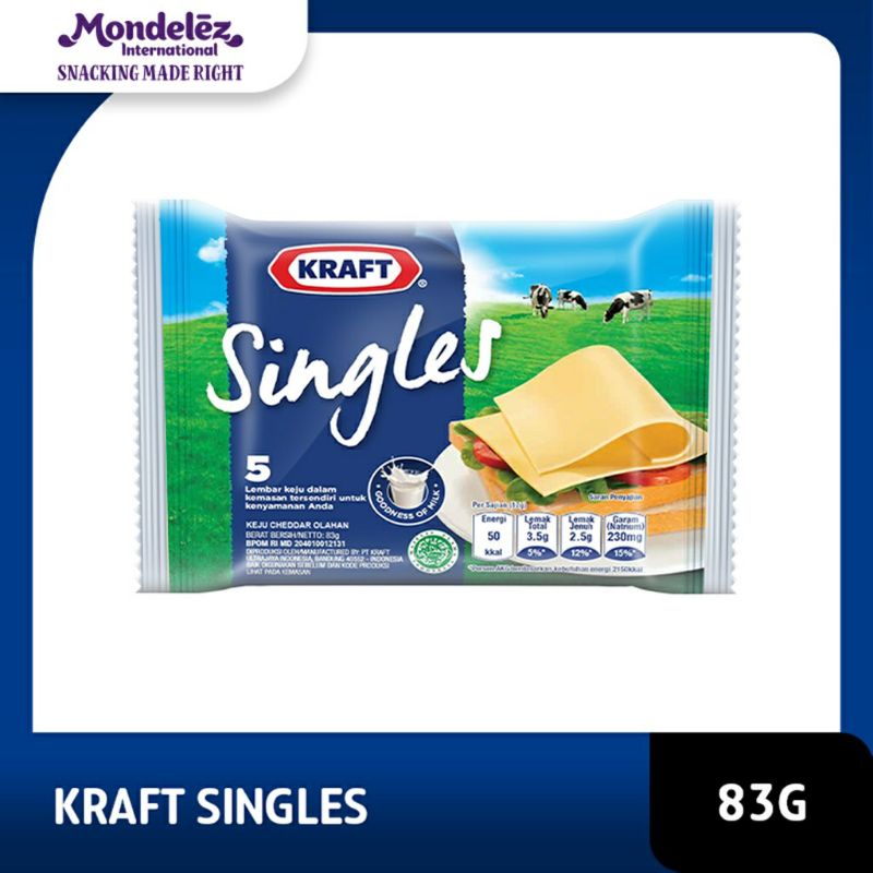 

Kraft Keju Hight Calcium Singles 5 Slice 83 Gram Untuk Burger Dan Cemilan