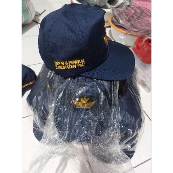 Topi sekolah custom bordir (PAKAI LOGO LOKASI SEKOLAH)