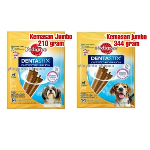 Dentastix Pedigree 344 gram medium dog 10-25kg / Dentastix 210 gr small dog / snack anjing / cemilan anjing