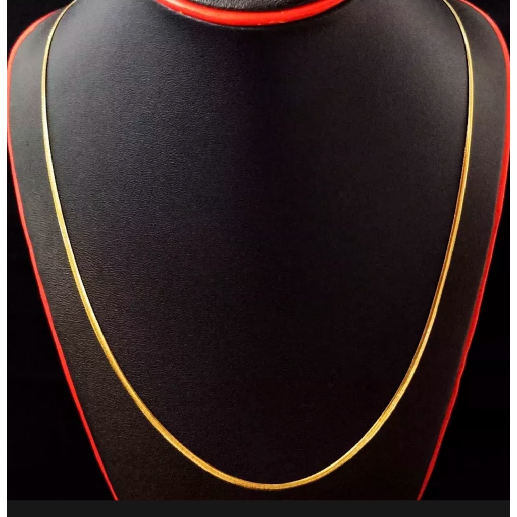 kalung titanium gold gepeng anti karat terbaru pria wanita keren kekinian anti karat dan anti luntur