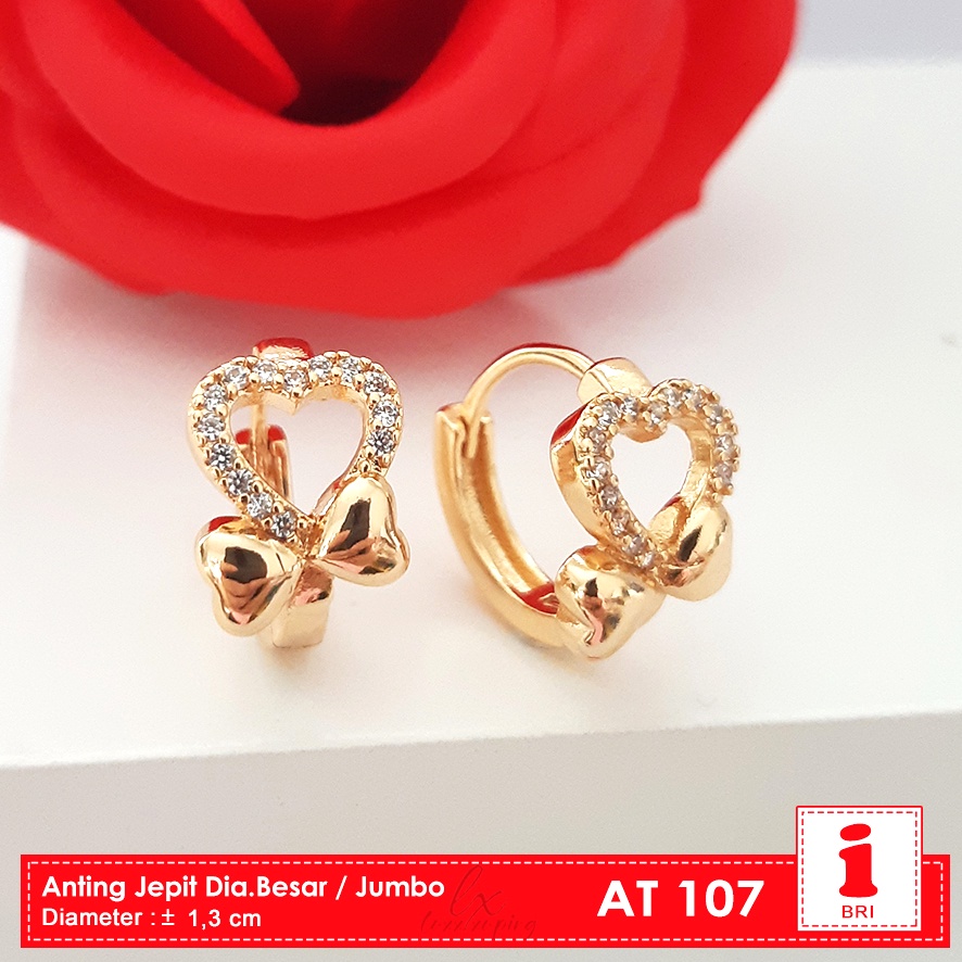 AT 107 Anting Xuping Jumbo Diameter Besar Big Size Anting Orang Gemuk Perhiasan Lapis  Emas Luxx Xuping