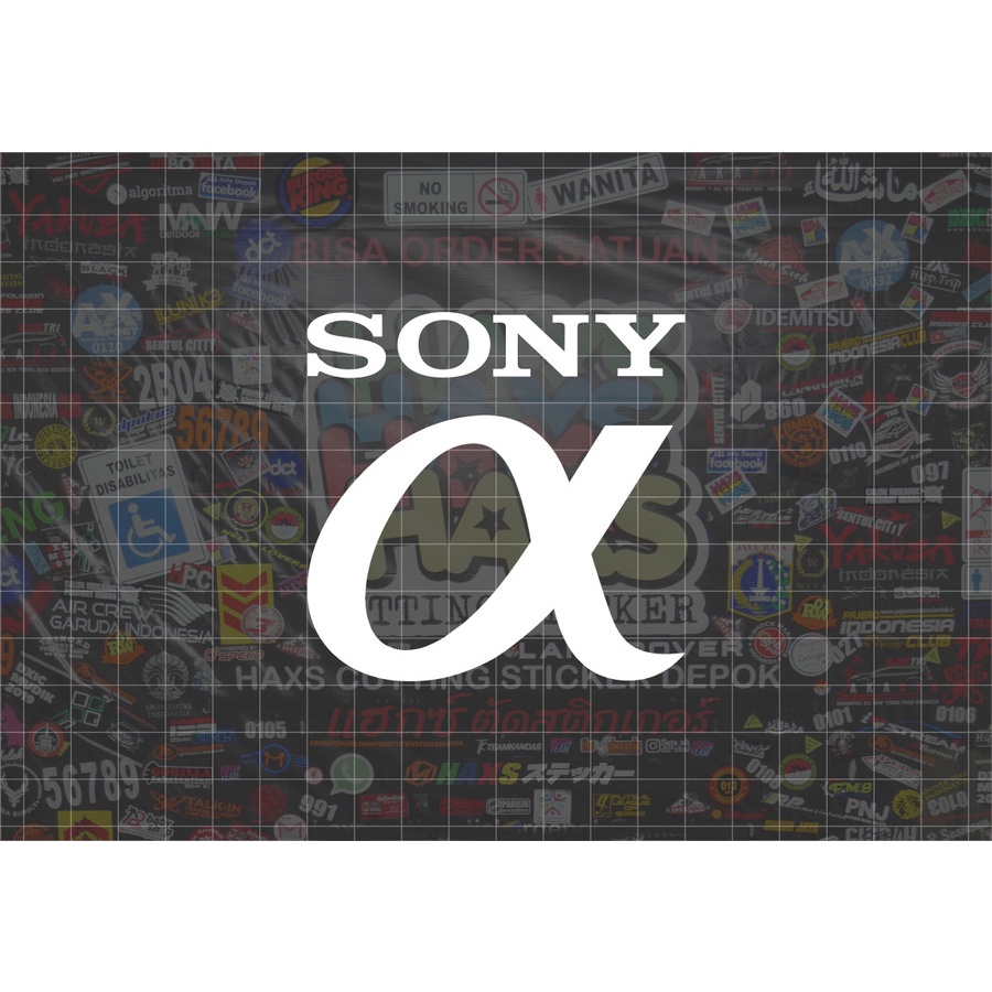 Cutting Sticker Logo Sony Alpha Ukuran 8 Cm Untuk Motor Mobil