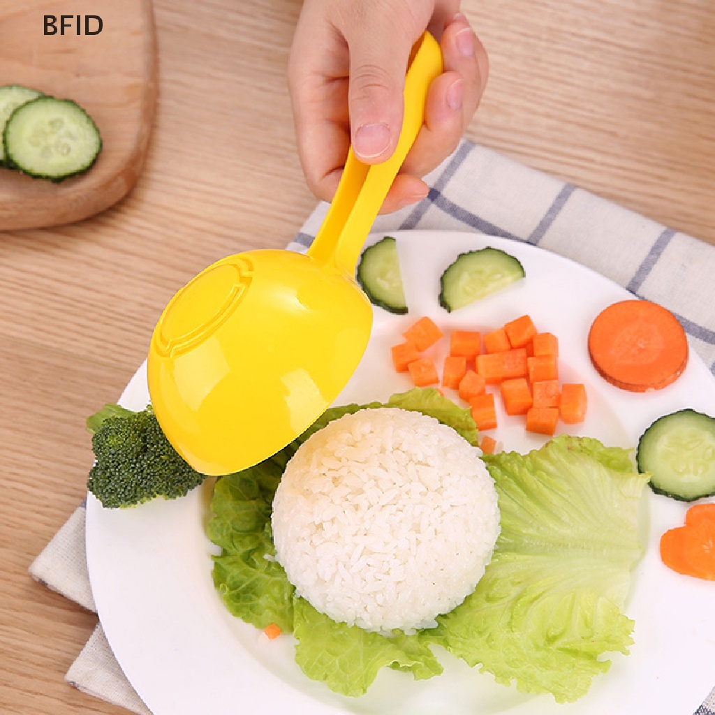 [BFID] Bahan Food Grade Portable Cetakan Sendok Nasi Kuning Setengah Lingkaran Rice Ball Mold Rice Ball Spoon Round Sushi Spoon Mold [ID]