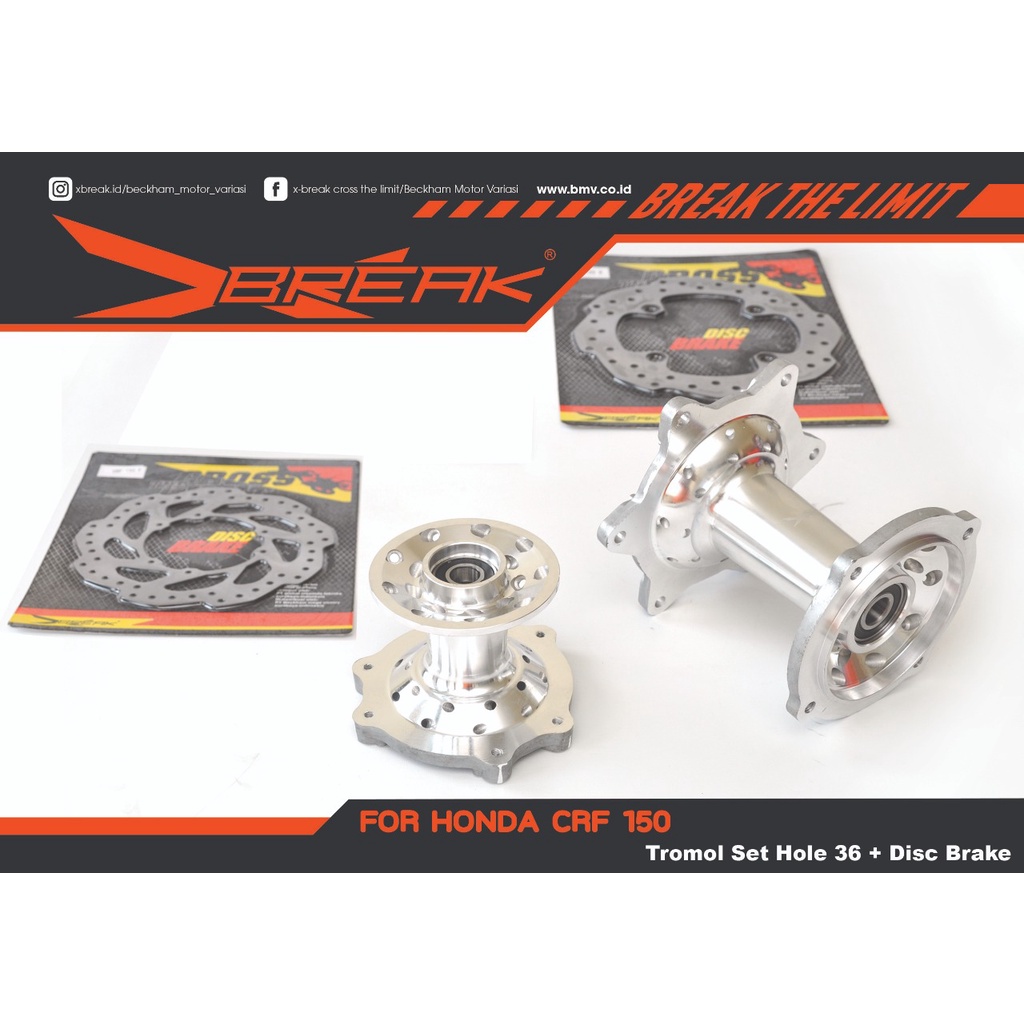 TROMOL SET X-BREAK MODEL CRF 150 HOLE 36 CHROME