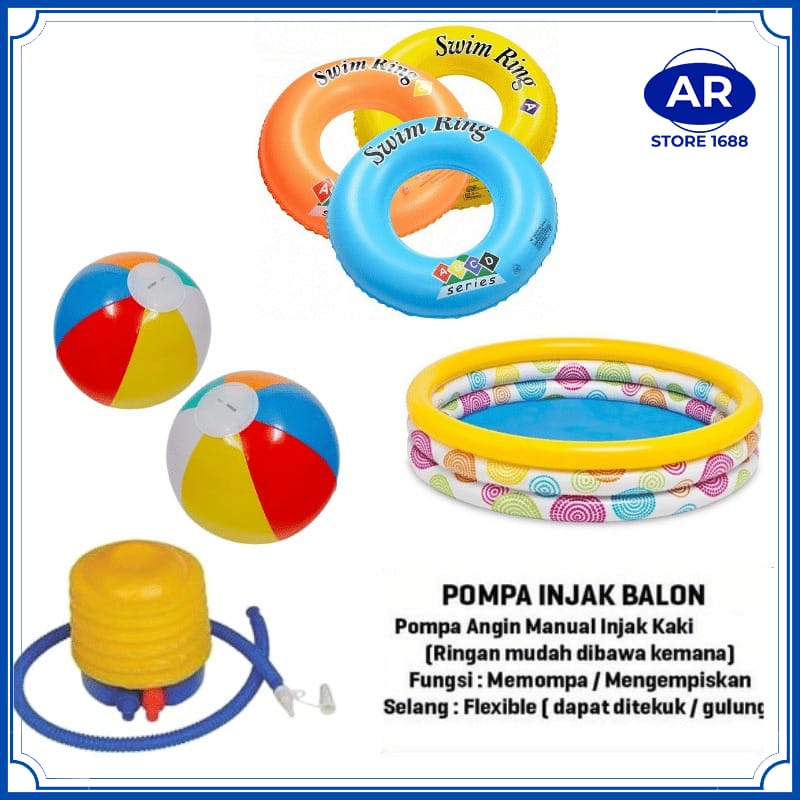 AR POMPA ANGIN KAKI FOR BALON BOLA PELAMPUNG KOLAM RENANG KASUR ANGIN GYMBALL PUMP 01