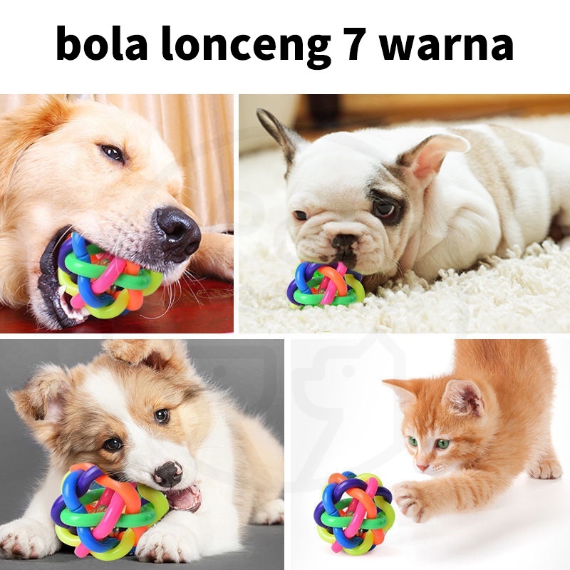 Mainan Kucing Bola Lonceng Bola Tujuh Warna Mainan Kucing Krincingan Steinless Mainan Kucing Cat Toys