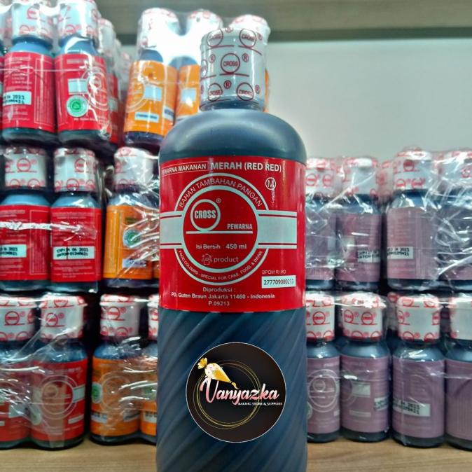 

Pewarna Makanan Halal Cross Red Red/Merah Terang 450ml