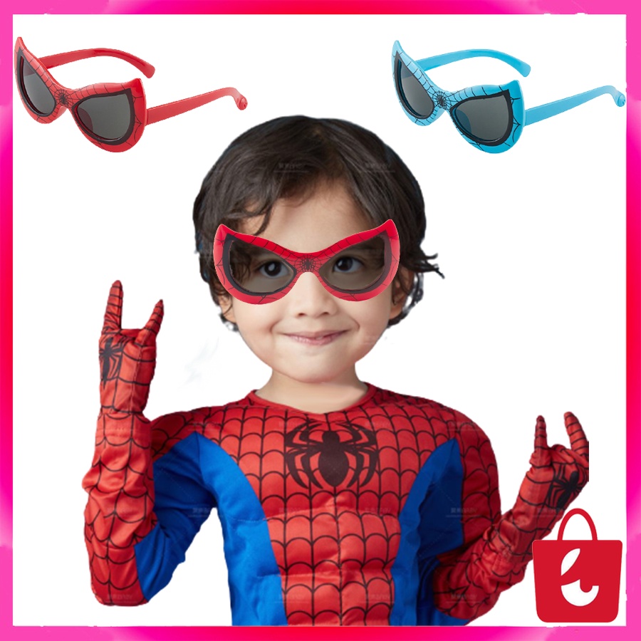 【COD】Kacamata Disney Marvel Spiderman Plastik Aksi Anime Spider Gambar Kartun Kacamata Hitam Modis Anak Hadiah Hari untuk Mainan Anak Laki-laki