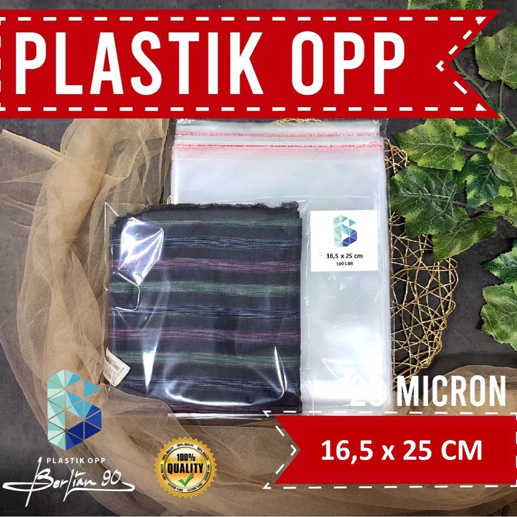 Plastik OPP Lem/Seal 16,5 X 25 CM Tebal 18 MIC Isi 100LBR Termurah / Plastik Kmeasan Bening Undangan