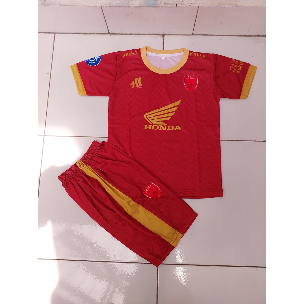 setelan baju bola anak psm makasar usia 5-12thn