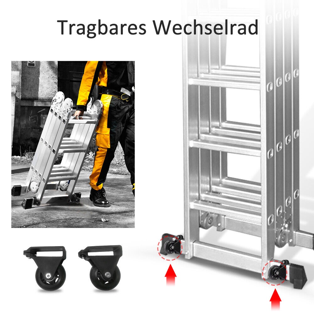 3.7M/4.7M/5.8M Tangga Lipat Meter Paduan Aluminium Teleskopik Tangga Teleskopik Multifungsi Tangga anti selip paduan aluminium / surabaya