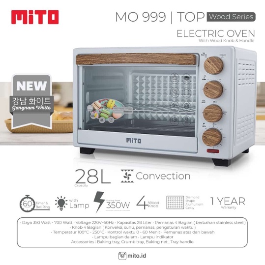 MITO OVEN TOASTER TOP MO 999 / MO999 / MO-999 [28 LITER]