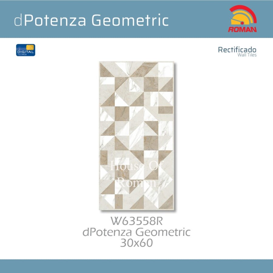 ROMAN KERAMIK DPOTENZA GEOMETRIC 30X60R W63558R (ROMAN HOUSE OF ROMAN)