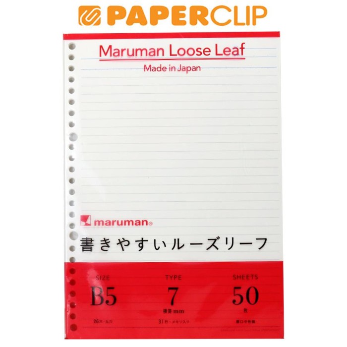 

Kertas Loose Leaf B5 Maruman L1200 50S General
