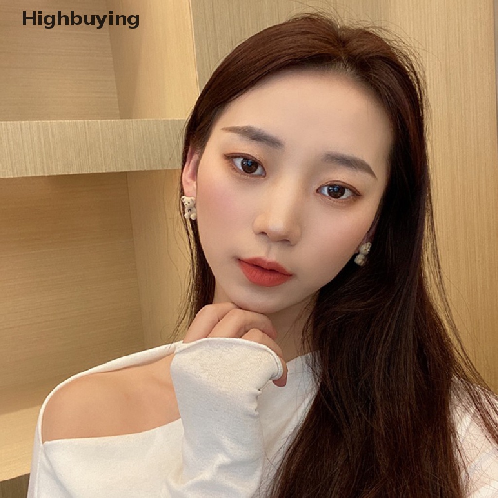Hbid Lucu Pluffy Anting Beruang Mewah Untuk Wanita Berbulu Hewan Drop Earrings Perhiasan Glory