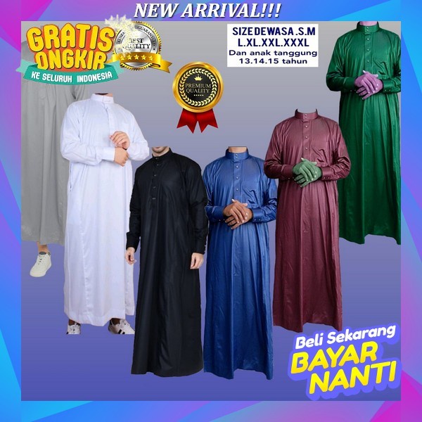 Baju Kemeja Koko Bordir Pria Dewasa Lengan Pendek Fashion Muslim Rabbani Bahan Katun Toyobo Terbaru 