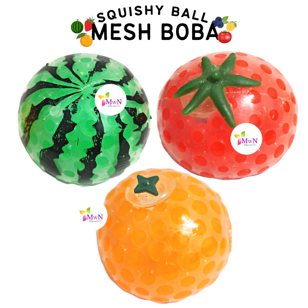 MWN Mainan Mesh BOBA Squishy Diameter 6 cm / Bola Pencetan Anti Stress