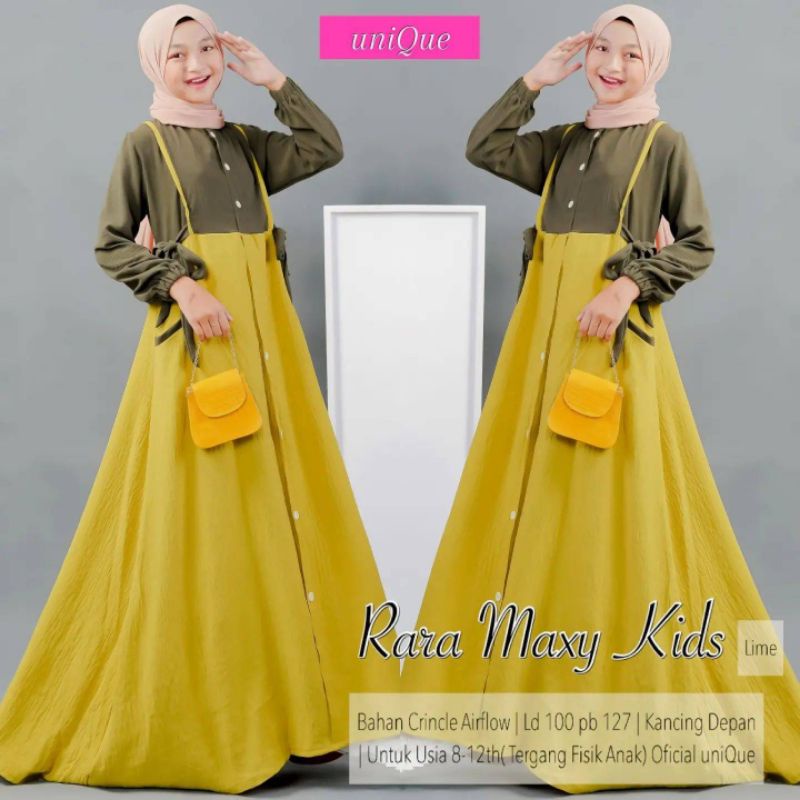 Cod Rara Maxy Kids/gamis anak usia 9 10 11 12 13 14 tahun/gamis murah/gamis premium/baju muslim/busa