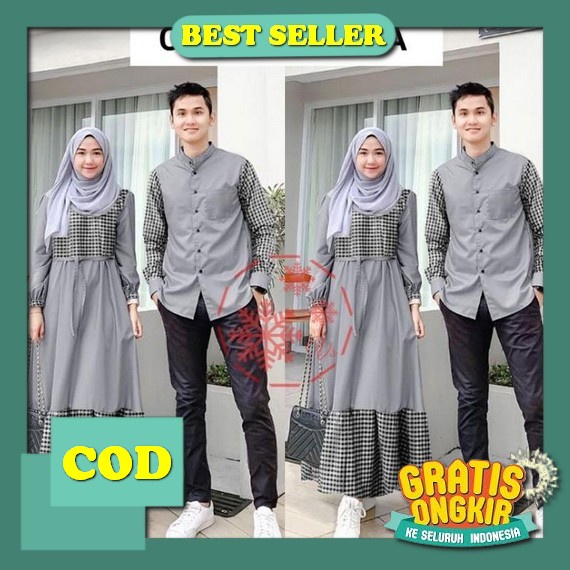 Gamis Couple Keluarga Nibras Terbaru 2023 Baju Sarimbit Cople Keluarga Pasangan Muslim Lebaran Dress